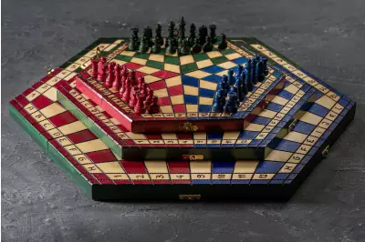 Szachy dla trójki graczy - duże (trójkolorowe)